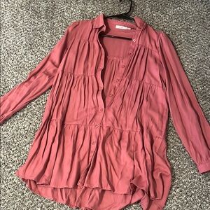 Women's Pink Button-Up Dress